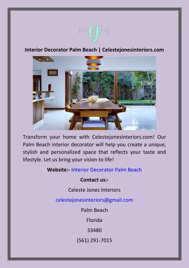 interior decorator palm beach