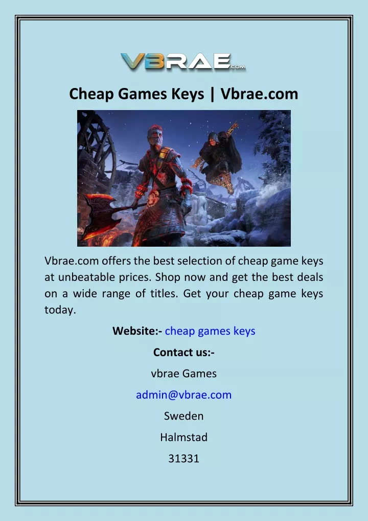 cheap games keys vbrae com