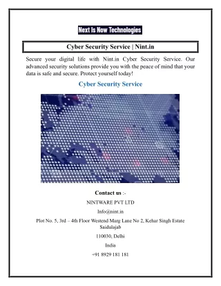 cyber security service nint in