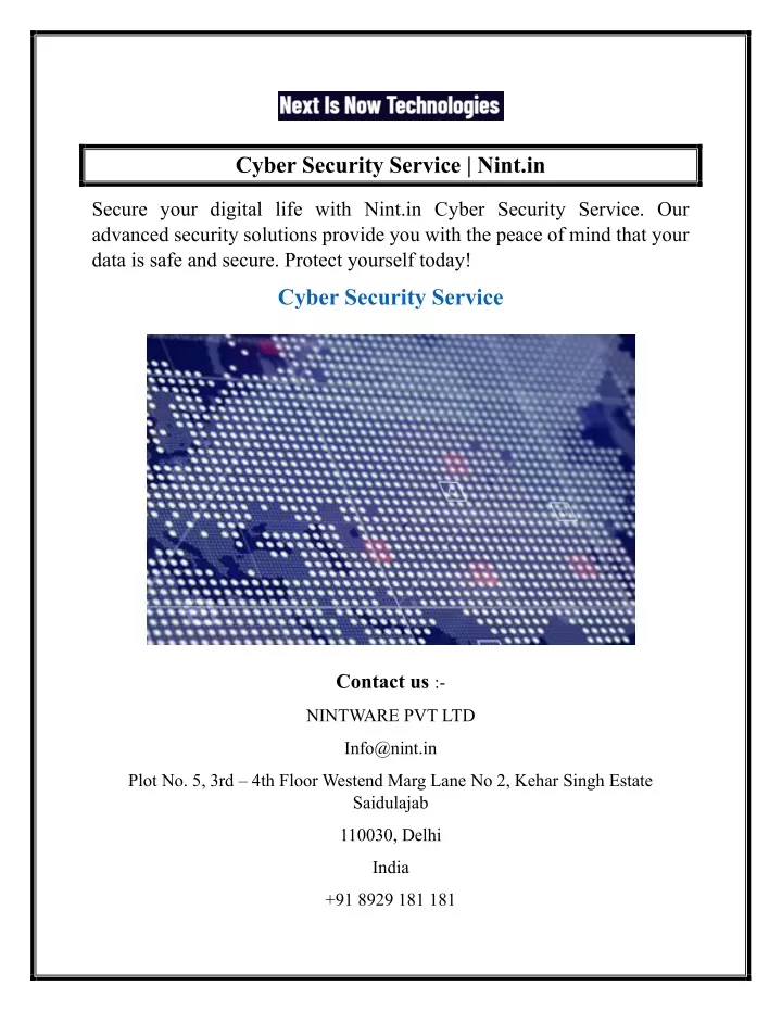 cyber security service nint in