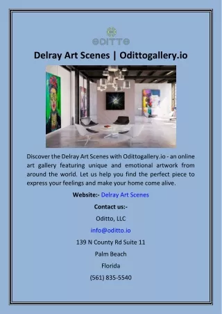 Delray Art Scenes  Odittogallery.io