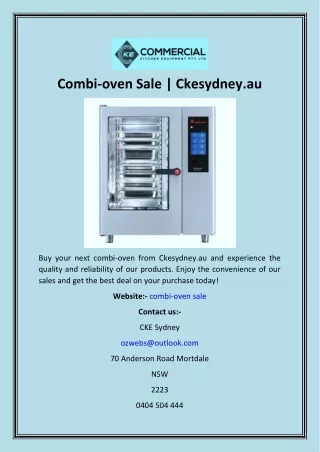 Combi-oven Sale  Ckesydney