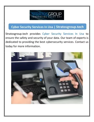 Cyber Security Services In Usa  Stratosgroup.tech