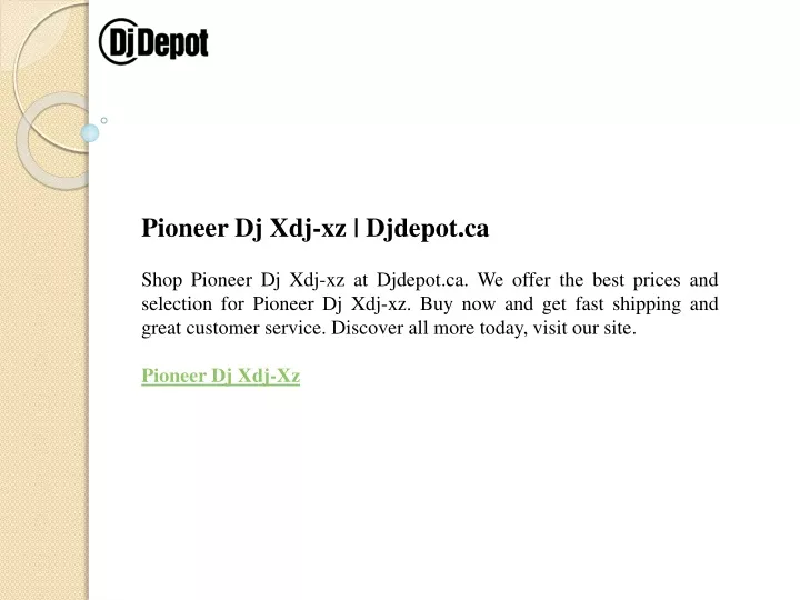 pioneer dj xdj xz djdepot ca shop pioneer