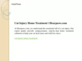 Cat Injury Home Treatment  Hearpaws.com