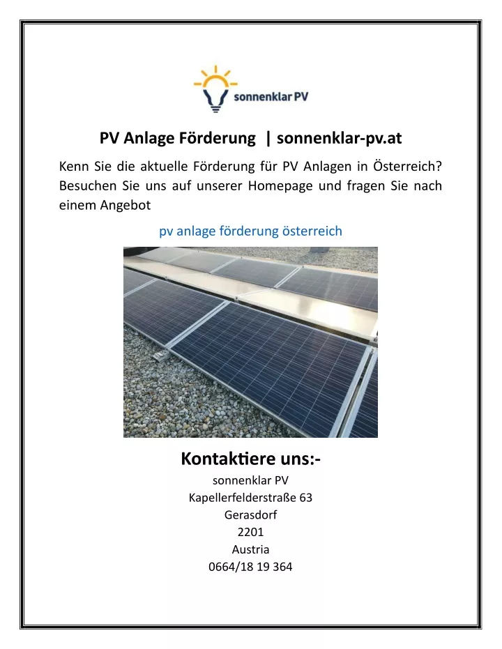 pv anlage f rderung sonnenklar pv at