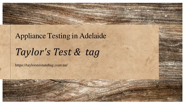 appliance testing in adelaide