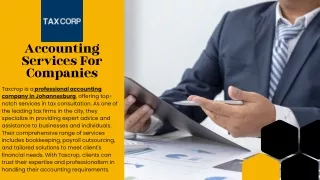 Professional  Accounting Services In Johannesburg