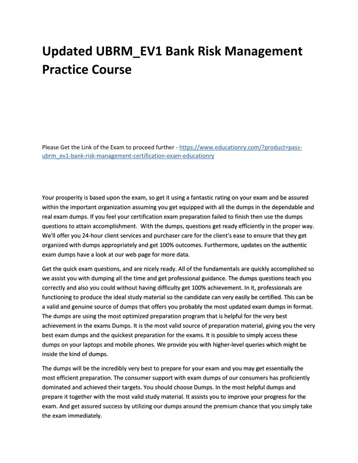 updated ubrm ev1 bank risk management practice