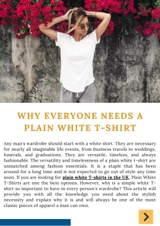 Why Everyone Needs a Plain White T-Shirt