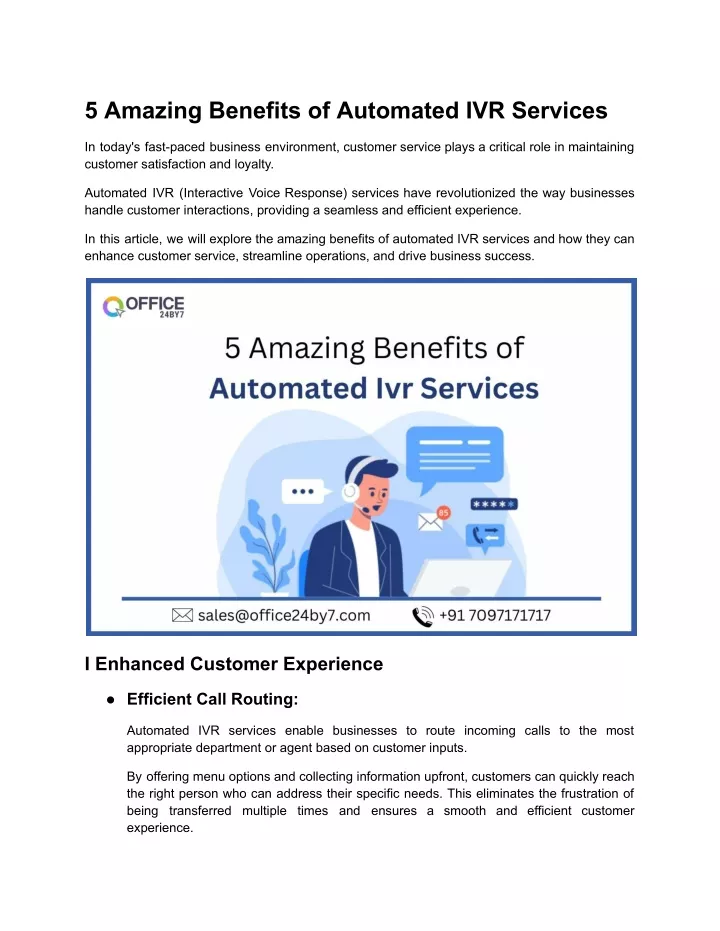 5 amazing benefits of automated ivr services