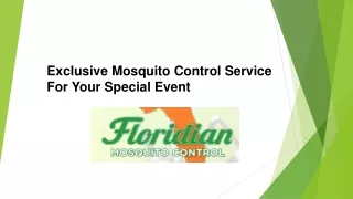 exclusive mosquito control service for your special event