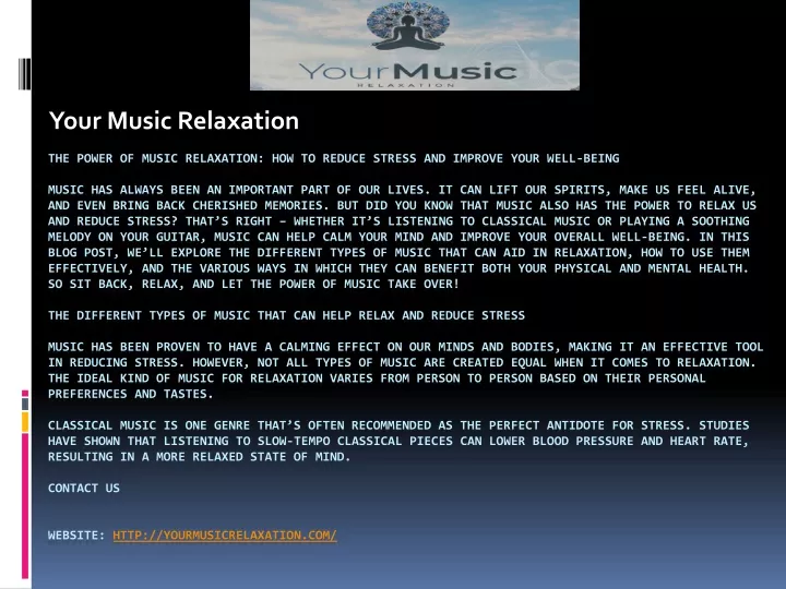 your music relaxation