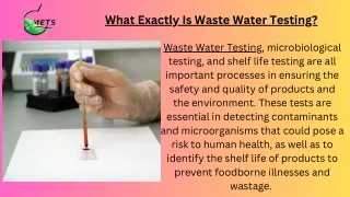 What Exactly Is Waste water testing