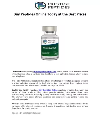 Buy Peptides Online Today at the Best Prices