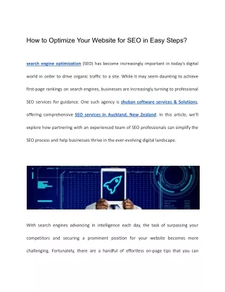 How to Optimize Your Website for SEO in Easy Steps?
