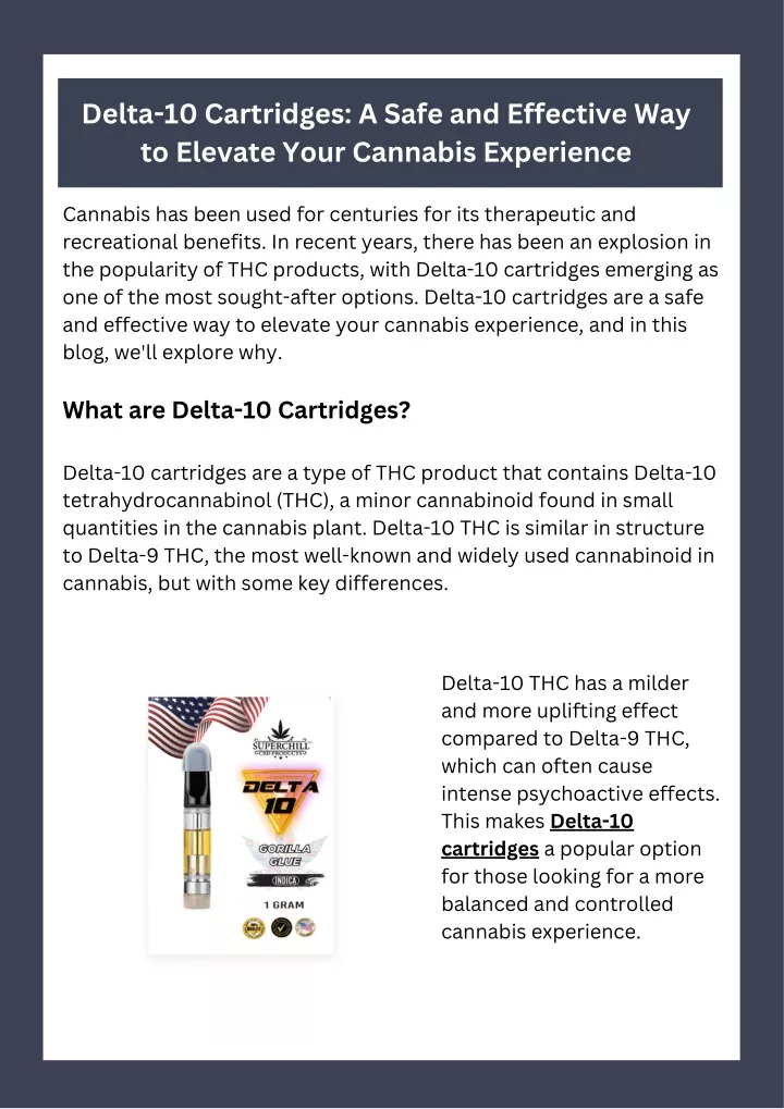 delta 10 cartridges a safe and effective