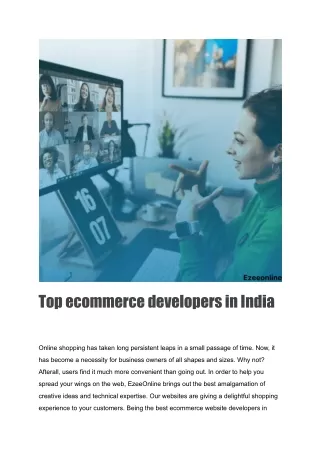 Top ecommerce developers in India