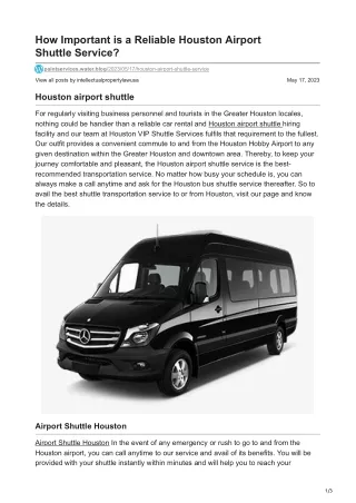 How Important is a Reliable Houston Airport ShuttlenbspService
