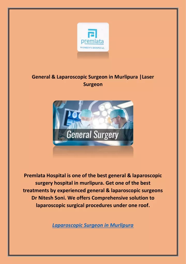 general laparoscopic surgeon in murlipura laser