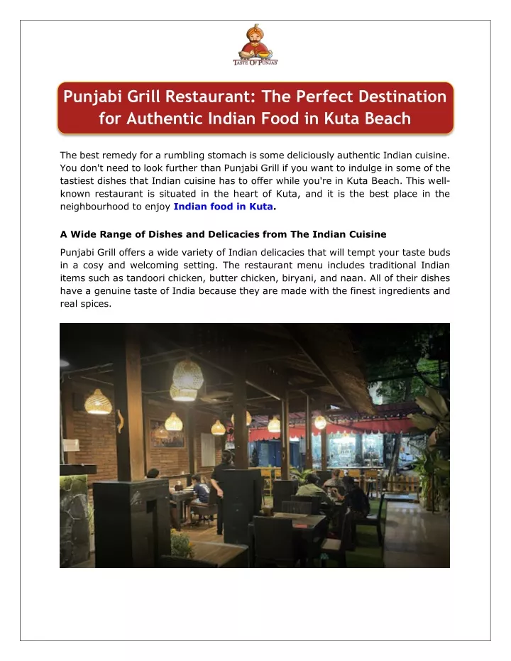 punjabi grill restaurant the perfect destination