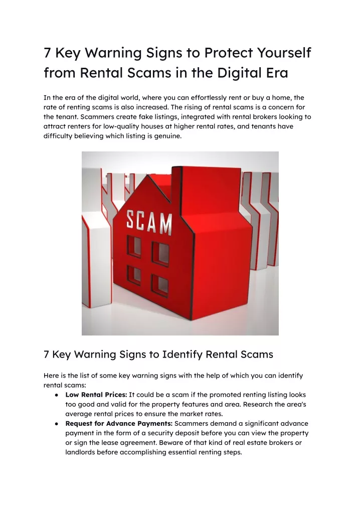 Ppt 7 Key Warning Signs To Protect Yourself From Rental Scams In The Digital Era Powerpoint 0576