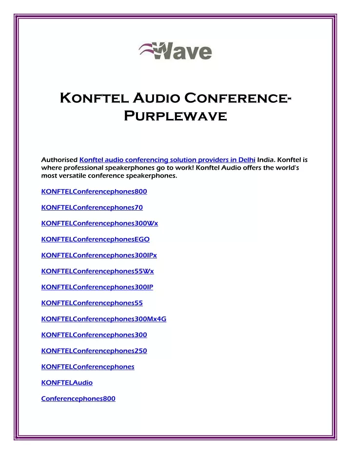 konftel audio conference purplewave