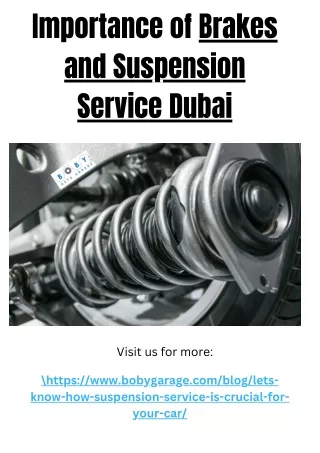 Importance of Brakes and Suspension service Dubai