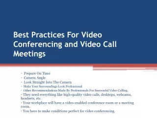 best practices for video conferencing and video call meetings