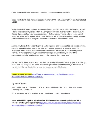 global disinfection robots market size overview