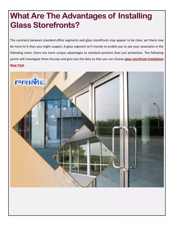 what are the advantages of installing glass