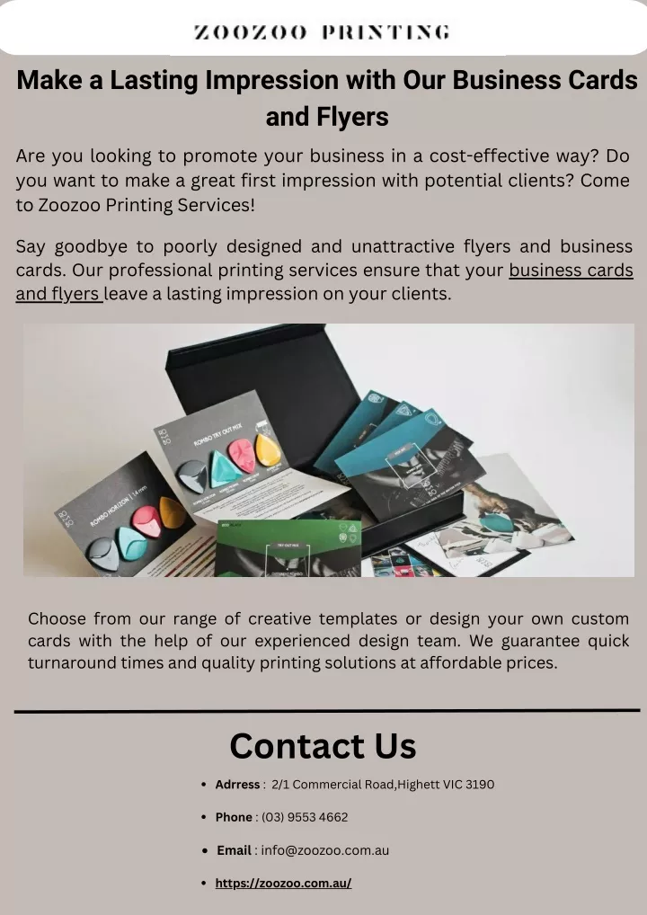 make a lasting impression with our business cards