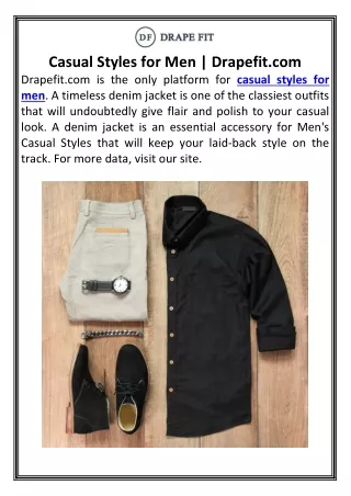 Casual Styles for Men | Drapefit.com