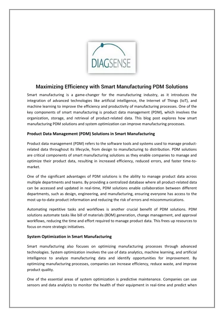 maximizing efficiency with smart manufacturing