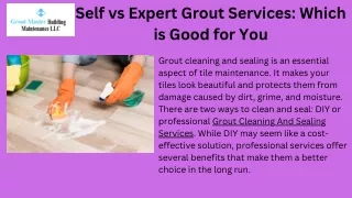 Grout Cleaning And Sealing Services | Grout Master Dubai