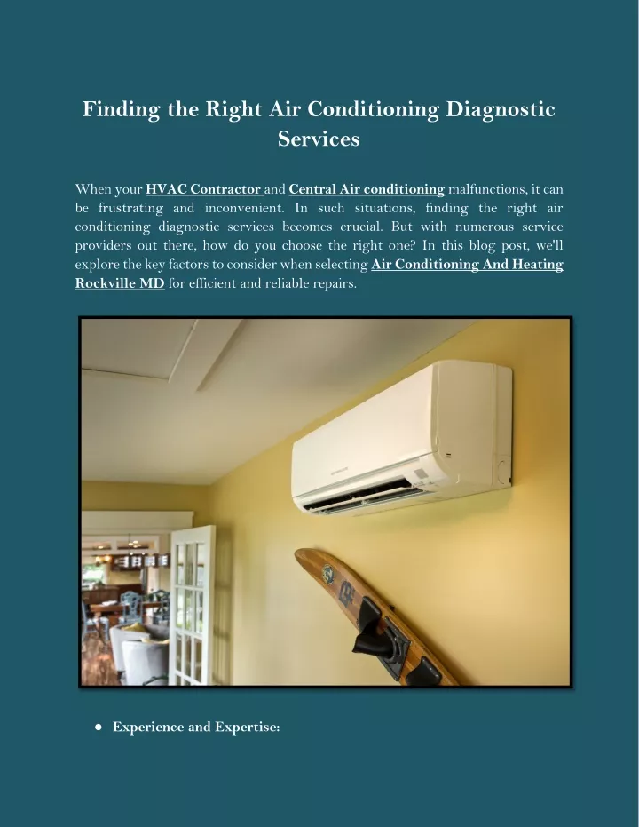 finding the right air conditioning diagnostic
