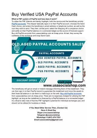 Buy Verified USA PayPal Accounts