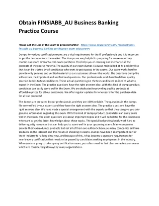 obtain finsiabb au business banking practice