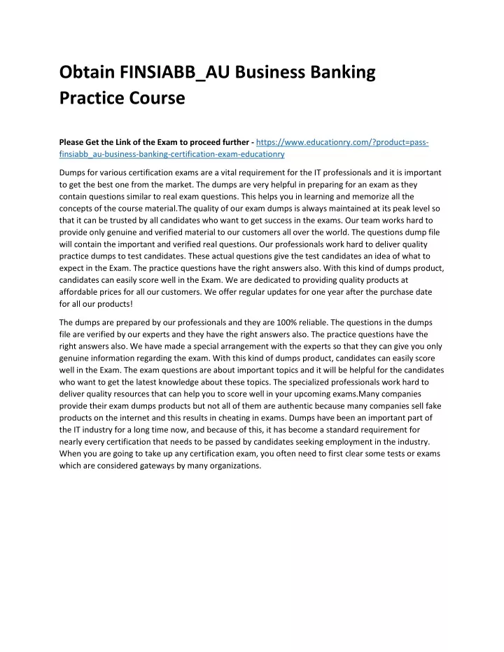 obtain finsiabb au business banking practice