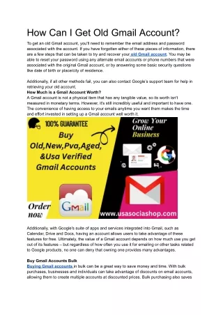 how can i get old gmail account