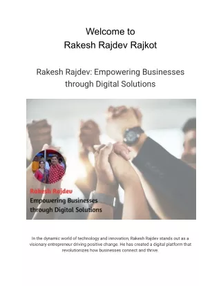 Rakesh Rajdev: Empowering Businesses through Digital Solutions