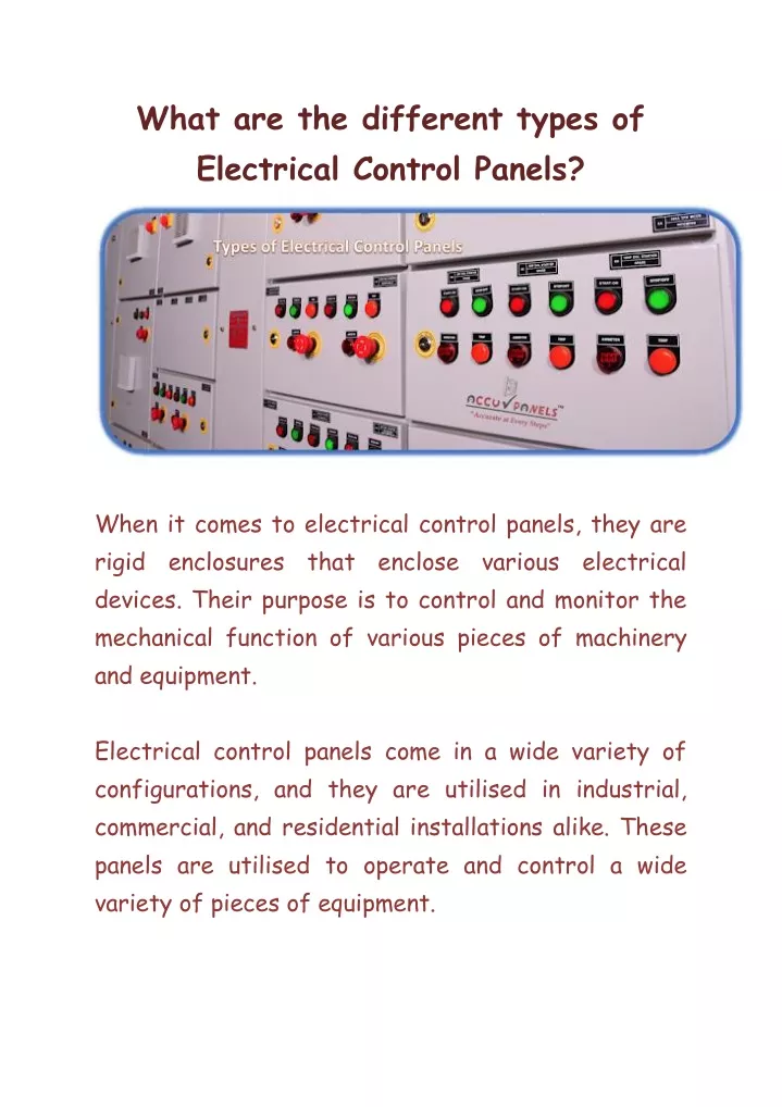 what are the different types of electrical