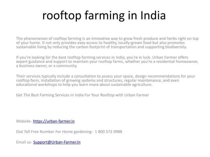 rooftop farming in india
