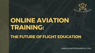 Online Aviation Training The Future of Flight Education