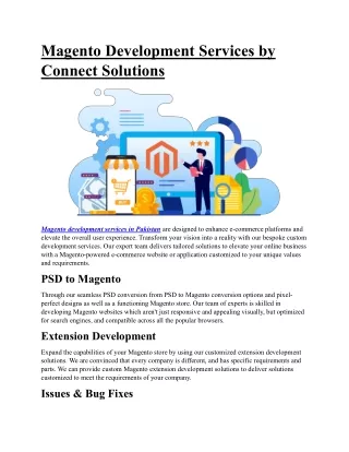 Magento Development Services by Connect Solutions