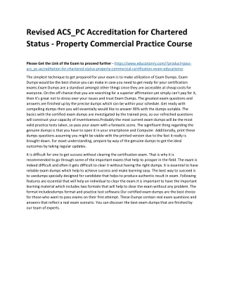 revised acs pc accreditation for chartered status