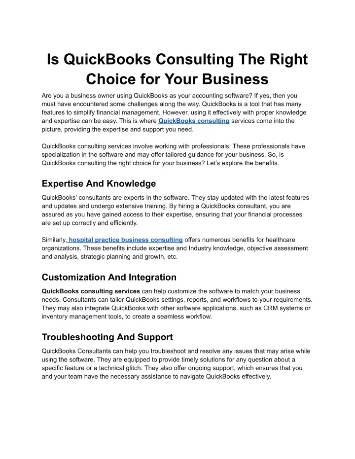 is quickbooks consulting the right choice