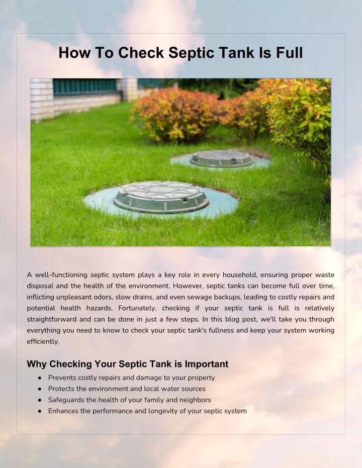 PPT - Signs of a Full Septic Tank and How to Verify PowerPoint