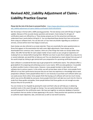 revised ad2 liability adjustment of claims