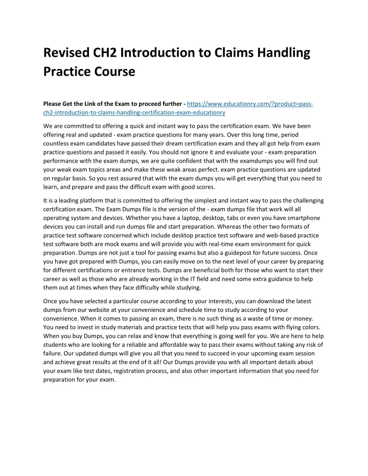 revised ch2 introduction to claims handling